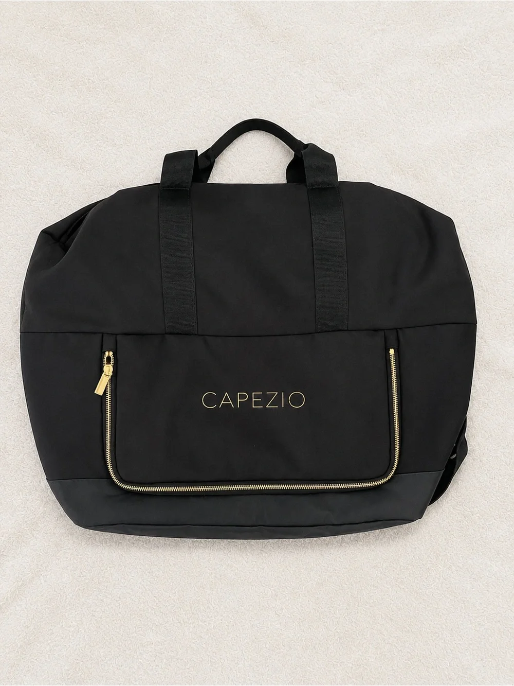 Capezio Black Duffel Bag with Gold Zipper Accents